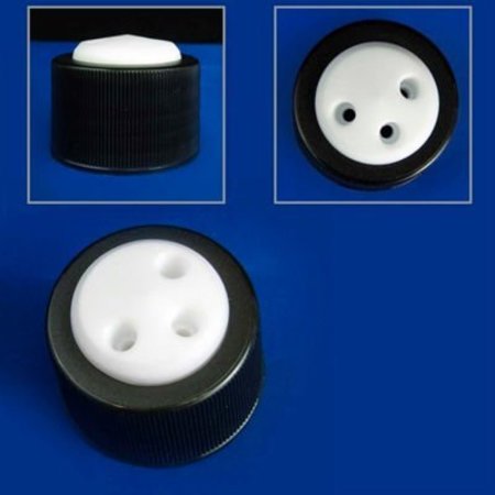 CP LAB SAFETY. CP Lab Safety 3-Port Cap with Plugs, For Glass Bottles with GL38 Closure WF-GL38-3KIT